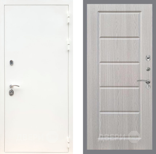 Дверь Рекс (REX) 5 Белая Шагрень FL-39 Беленый дуб в Шатуре