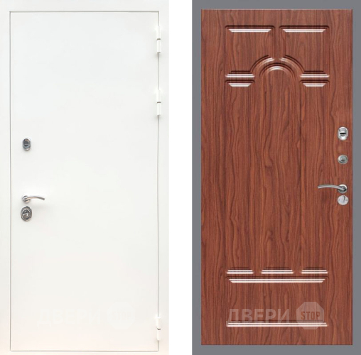 Входная металлическая Дверь Рекс (REX) 5 Белая Шагрень FL-58 орех тисненый в Шатуре