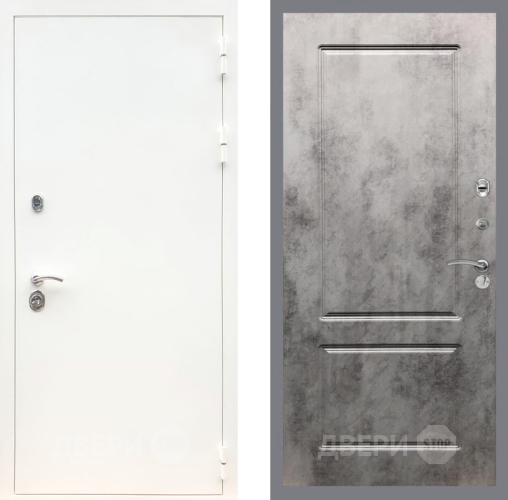 Дверь Рекс (REX) 5 Белая Шагрень FL-117 Бетон темный в Шатуре