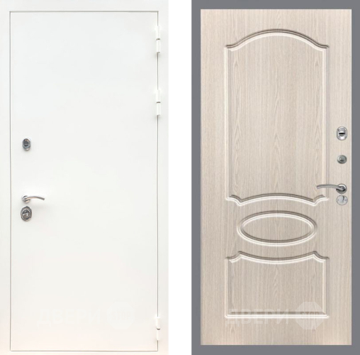 Дверь Рекс (REX) 5 Белая Шагрень FL-128 Беленый дуб в Шатуре