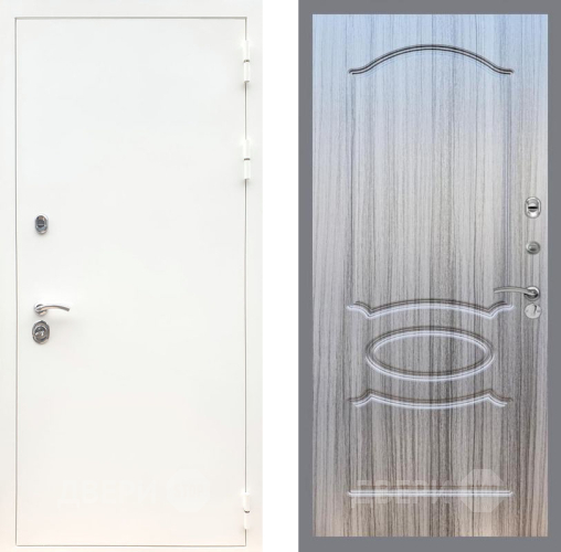 Дверь Рекс (REX) 5 Белая Шагрень FL-128 Сандал грей в Шатуре