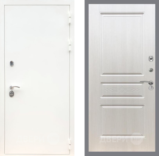 Дверь Рекс (REX) 5 Белая Шагрень FL-243 Лиственница беж в Шатуре