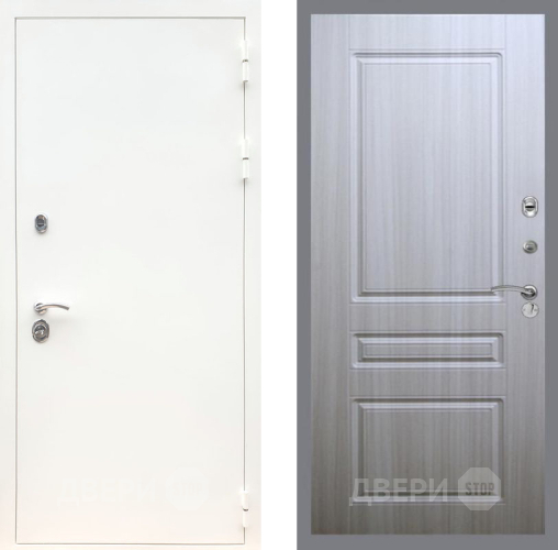 Входная металлическая Дверь Рекс (REX) 5 Белая Шагрень FL-243 Сандал белый в Шатуре