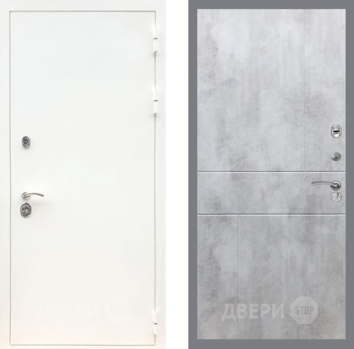 Дверь Рекс (REX) 5 Белая Шагрень FL-290 Бетон светлый в Шатуре