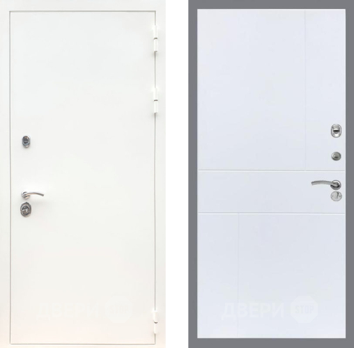 Входная металлическая Дверь Рекс (REX) 5 Белая Шагрень FL-290 Силк Сноу в Шатуре