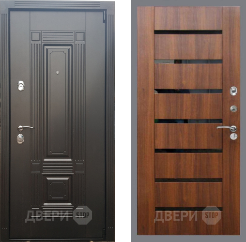 Дверь Рекс (REX) 9 СБ-14 стекло черное Орех бренди в Шатуре