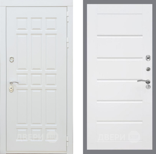 Входная металлическая Дверь Рекс (REX) 8 Силк Сноу Сити Белый ясень в Шатуре