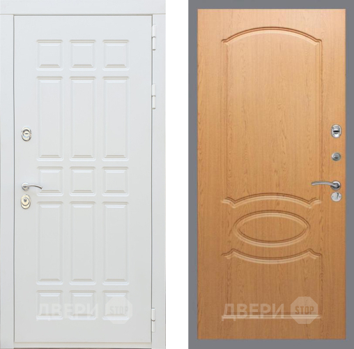 Входная металлическая Дверь Рекс (REX) 8 Силк Сноу FL-128 Дуб в Шатуре