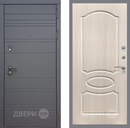 Входная металлическая Дверь Рекс (REX) 14 силк титан FL-128 Беленый дуб в Шатуре