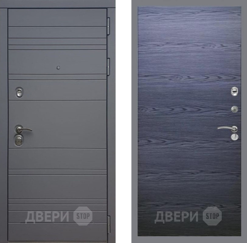 Входная металлическая Дверь Рекс (REX) 14 силк титан GL Дуб тангенальный черный в Шатуре
