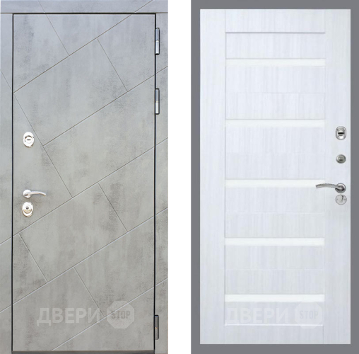 Дверь Рекс (REX) 22 СБ-14 стекло белое Сандал белый в Шатуре