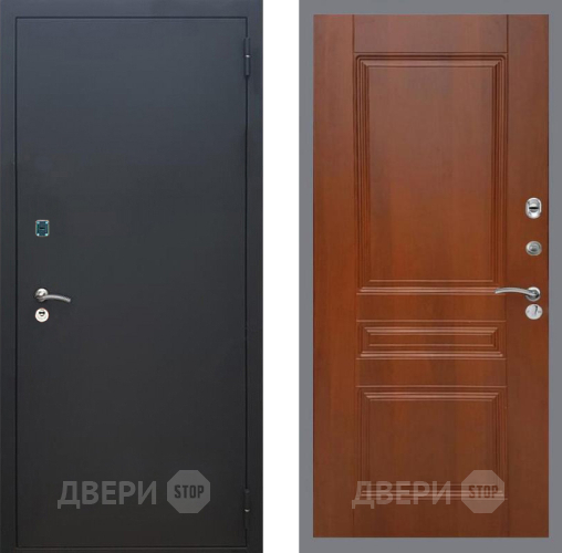 Входная металлическая Дверь Рекс (REX) 1A Черный Муар FL-243 Итальянский орех в Шатуре