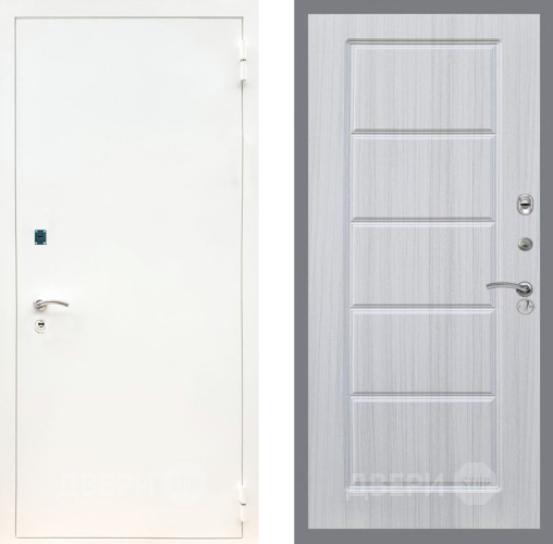 Входная металлическая Дверь Рекс (REX) 1А Белая шагрень FL-39 Сандал белый в Шатуре