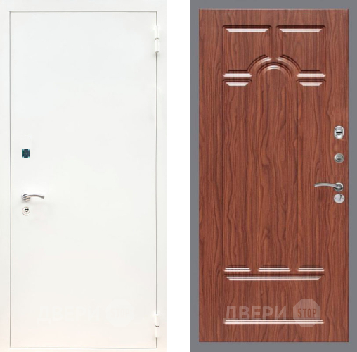 Дверь Рекс (REX) 1А Белая шагрень FL-58 орех тисненый в Шатуре