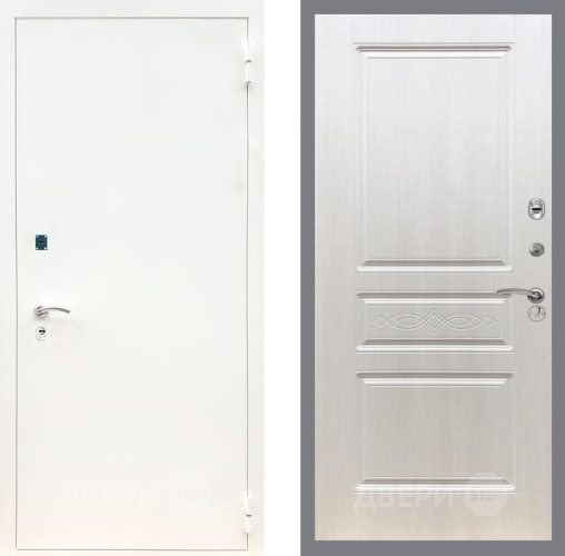 Входная металлическая Дверь Рекс (REX) 1А Белая шагрень FL-243 Лиственница беж в Шатуре