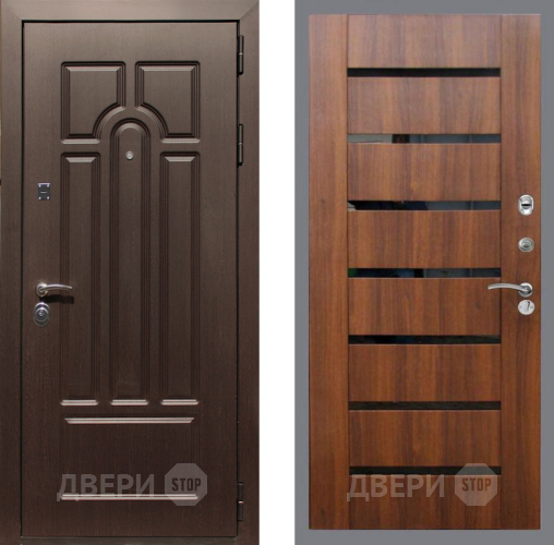 Дверь Рекс (REX) Эврика СБ-14 стекло черное Орех бренди в Шатуре