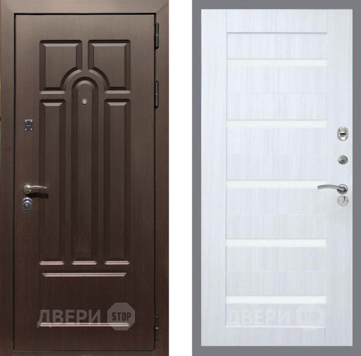 Дверь Рекс (REX) Эврика СБ-14 стекло белое Сандал белый в Шатуре