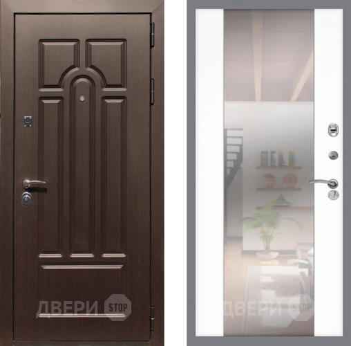 Дверь Рекс (REX) Эврика СБ-16 Зеркало Силк Сноу в Шатуре