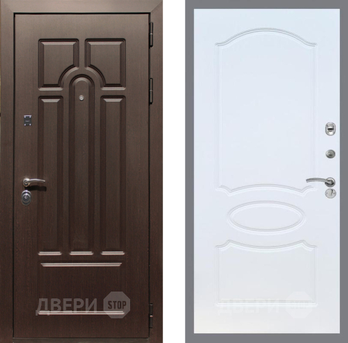 Входная металлическая Дверь Рекс (REX) Эврика FL-128 Белый ясень в Шатуре