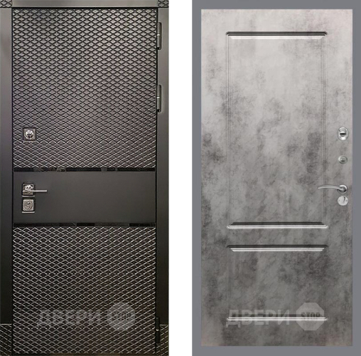 Входная металлическая Дверь Рекс (REX) 15 Черный Кварц FL-117 Бетон темный в Шатуре