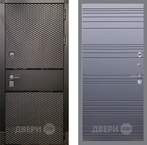 Входная металлическая Дверь Рекс (REX) 15 Черный Кварц Line Силк титан в Шатуре