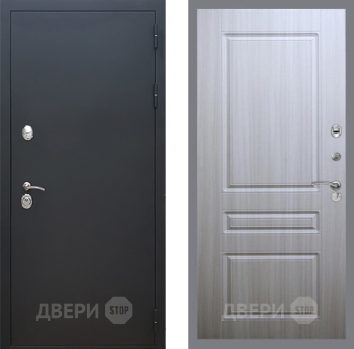 Входная металлическая Дверь Рекс (REX) 5 Черный Муар FL-243 Сандал белый в Шатуре