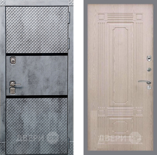 Входная металлическая Дверь Рекс (REX) 15 Бетон Темный FL-2 Беленый дуб в Шатуре