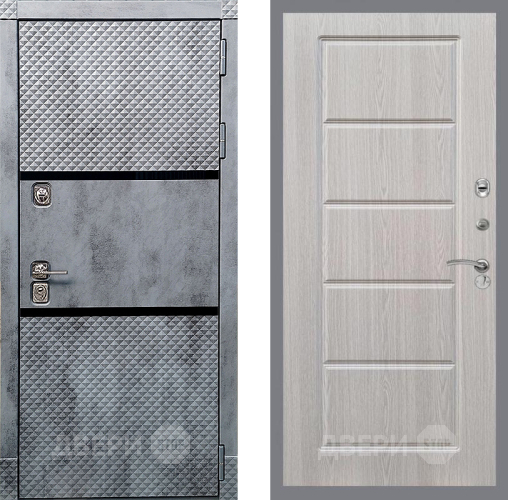 Входная металлическая Дверь Рекс (REX) 15 Бетон Темный FL-39 Беленый дуб в Шатуре