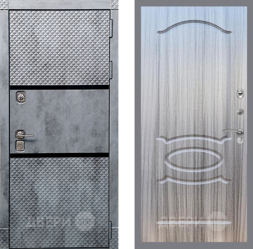 Входная металлическая Дверь Рекс (REX) 15 Бетон Темный FL-128 Сандал грей в Шатуре