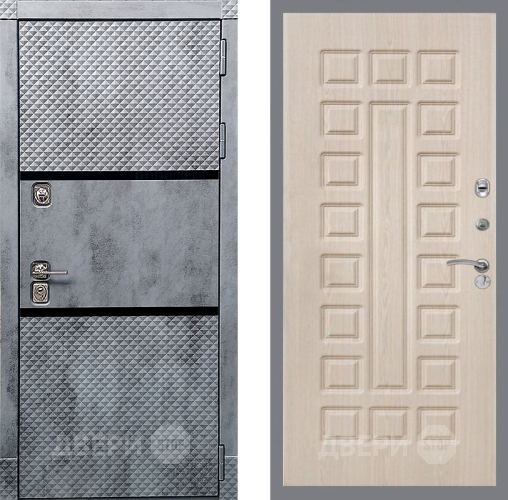 Входная металлическая Дверь Рекс (REX) 15 Бетон Темный FL-183 Беленый дуб в Шатуре