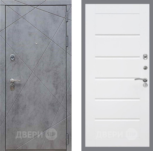 Входная металлическая Дверь Рекс (REX) 13 Бетон Темный Сити Белый ясень в Шатуре