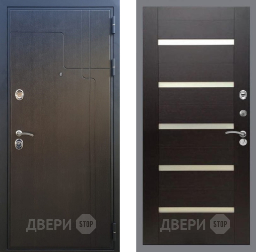 Входная металлическая Дверь Рекс (REX) Премиум-246 СБ-14 стекло белое венге поперечный в Шатуре