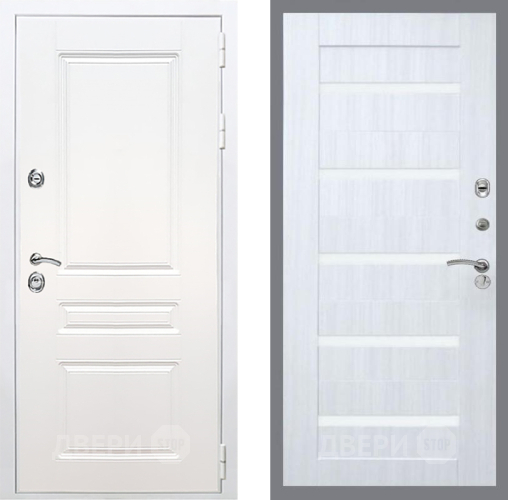 Дверь Рекс (REX) Премиум-н Силк Сноу СБ-14 стекло белое Сандал белый в Шатуре