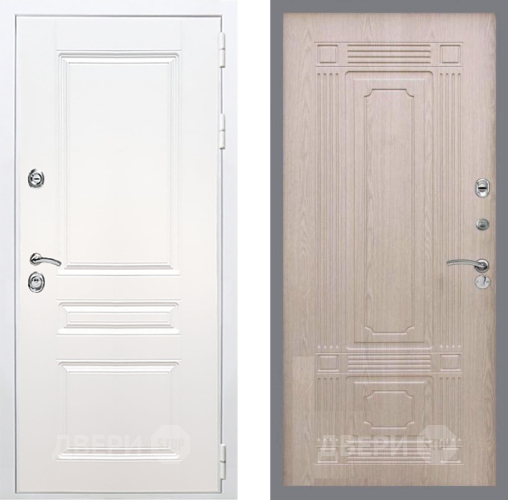 Входная металлическая Дверь Рекс (REX) Премиум-н Силк Сноу FL-2 Беленый дуб в Шатуре