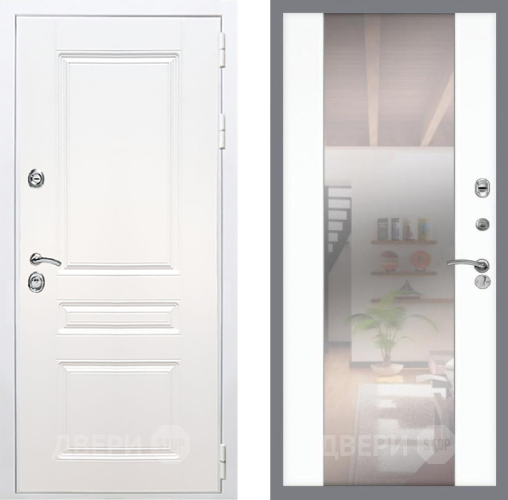 Дверь Рекс (REX) Премиум-н Силк Сноу СБ-16 Зеркало Силк Сноу в Шатуре