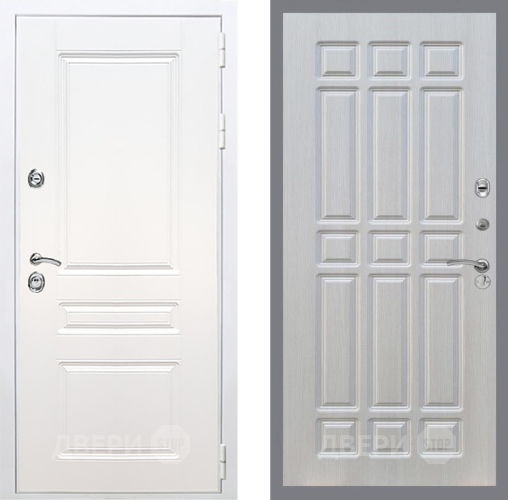 Входная металлическая Дверь Рекс (REX) Премиум-н Силк Сноу FL-33 Лиственница беж в Шатуре