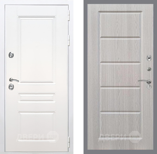 Входная металлическая Дверь Рекс (REX) Премиум-н Силк Сноу FL-39 Беленый дуб в Шатуре