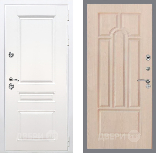 Входная металлическая Дверь Рекс (REX) Премиум-н Силк Сноу FL-58 Беленый дуб в Шатуре