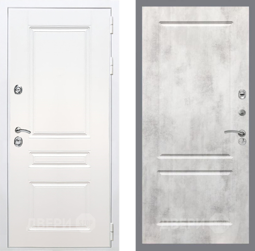 Входная металлическая Дверь Рекс (REX) Премиум-н Силк Сноу FL-117 Бетон светлый в Шатуре