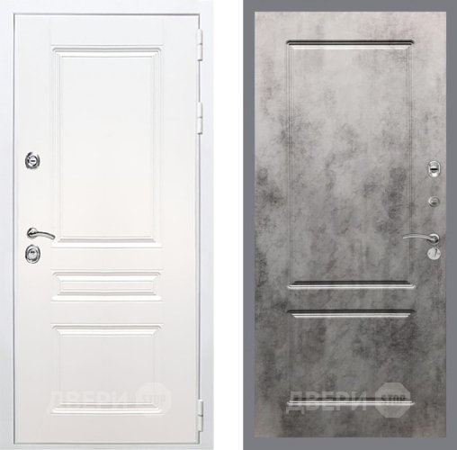 Входная металлическая Дверь Рекс (REX) Премиум-н Силк Сноу FL-117 Бетон темный в Шатуре