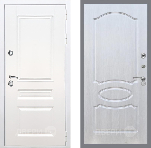 Входная металлическая Дверь Рекс (REX) Премиум-н Силк Сноу FL-128 Лиственница беж в Шатуре