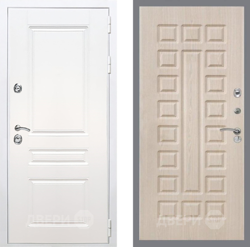 Входная металлическая Дверь Рекс (REX) Премиум-н Силк Сноу FL-183 Беленый дуб в Шатуре