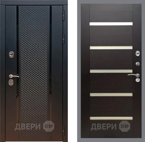 Дверь Рекс (REX) 25 СБ-14 стекло белое венге поперечный в Шатуре