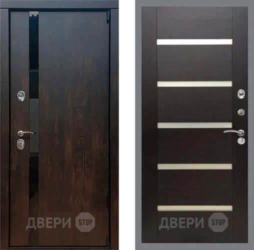 Входная металлическая Дверь Рекс (REX) 26 СБ-14 стекло белое венге поперечный в Шатуре