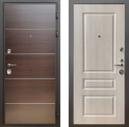 Дверь Шелтер (SHELTER) Комфорт Венге структурный горизонт 3 Дуб филадельфия крем 960х2050 мм