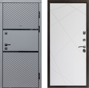 Дверь Престиж Ромб Лучи Бетон белый